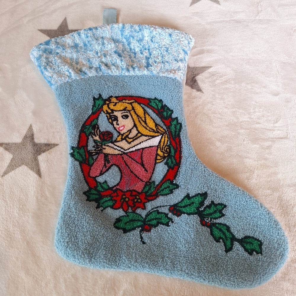 Disney Classics Princess Sleeping Beauty Christmas Stocking Satin Plush Front